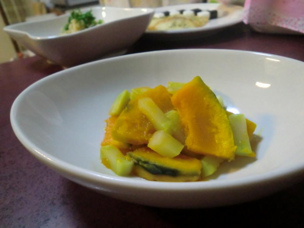 南瓜とブロッコリーの中華風サラダ