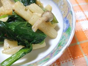 小松菜と長芋の炒めもの