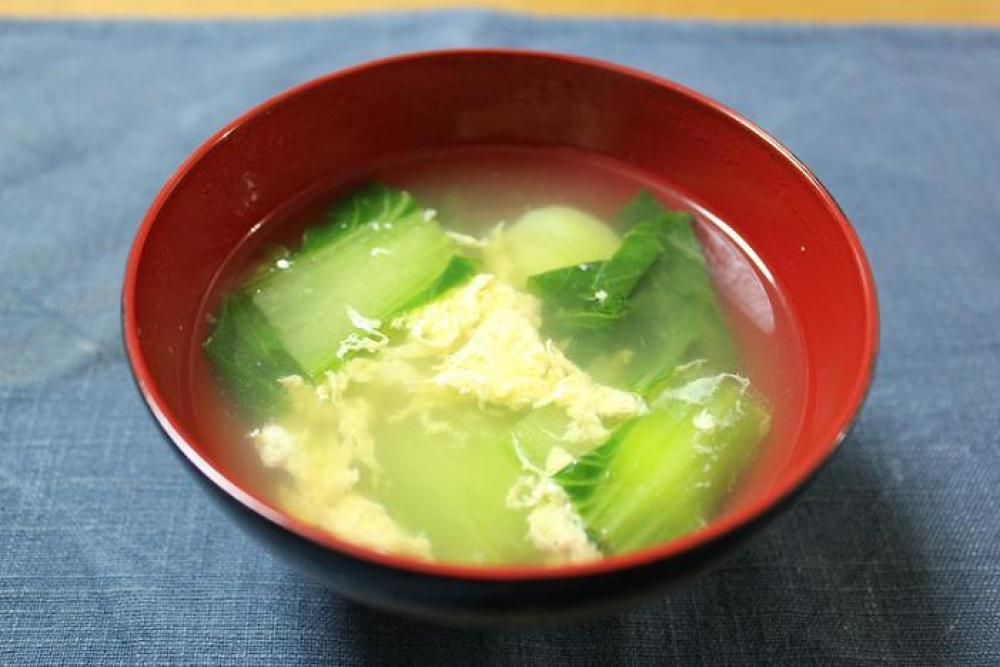 チンゲン菜の玉子スープ