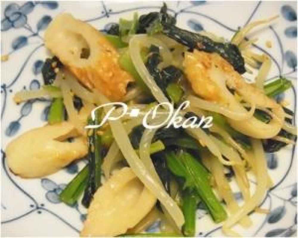 ピリ辛小松菜とチクワの中華風炒め物