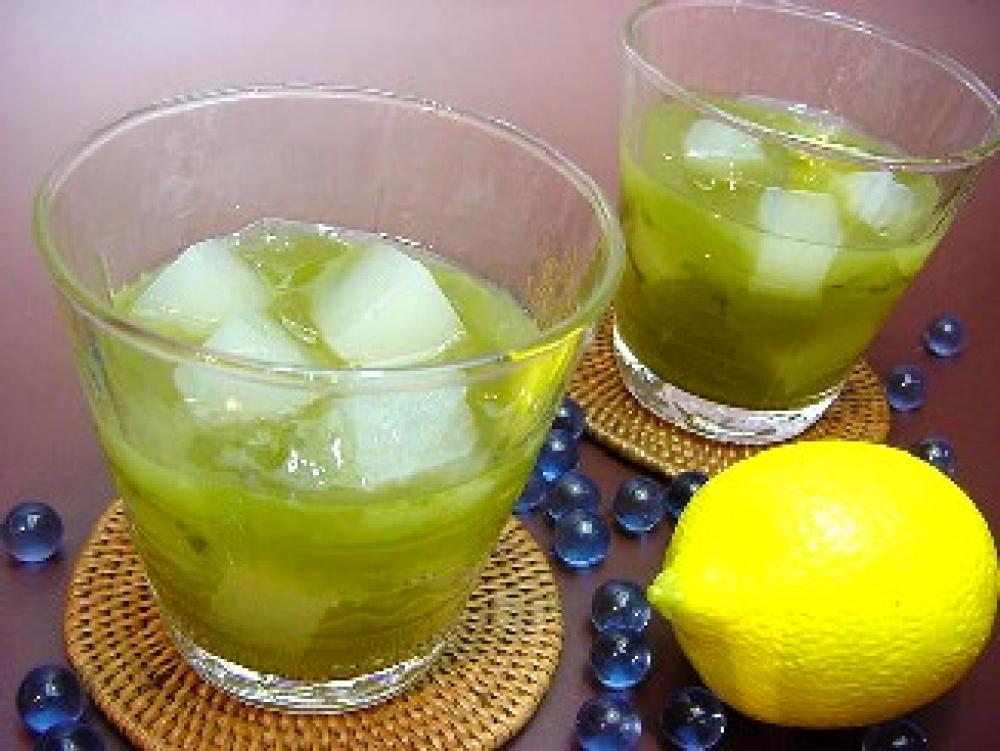 レモンと緑茶のゼリー