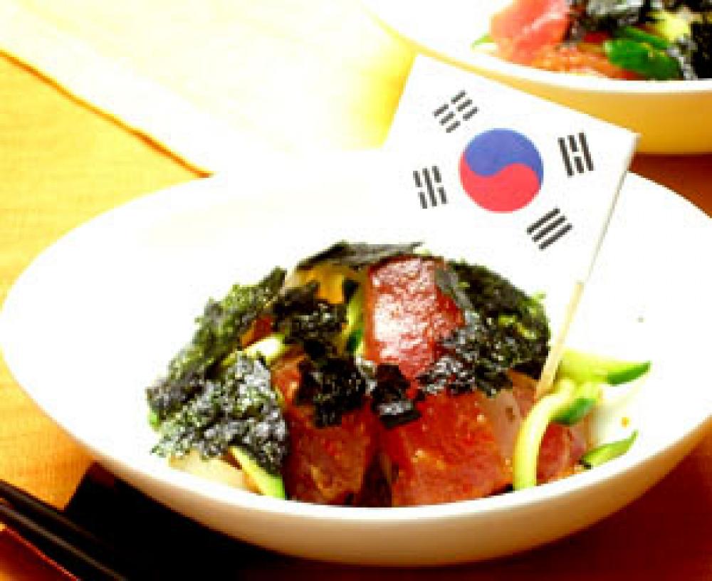 韓国風まぐろとイカのフェ