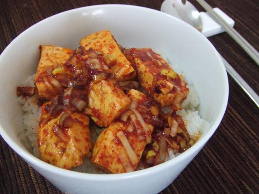 韓国風◆お豆腐のっけご飯 